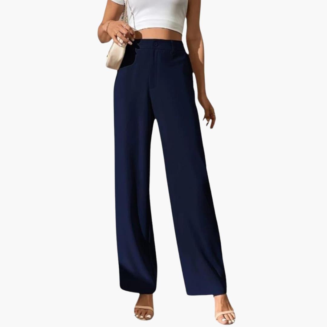 Brooke high waist wide leg pleated trousers - back view