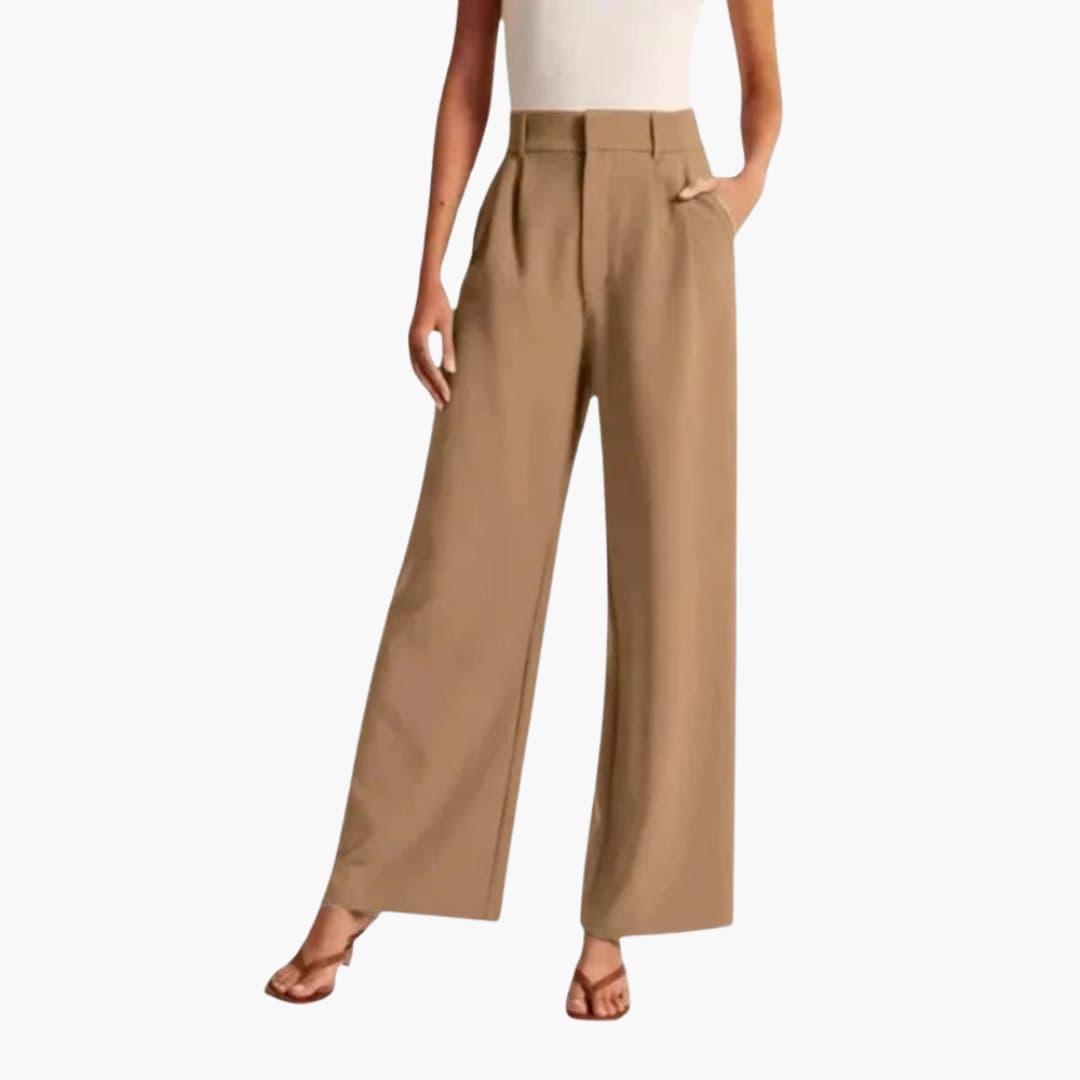 Brooke high waist wide leg pleated trousers - styled outfit