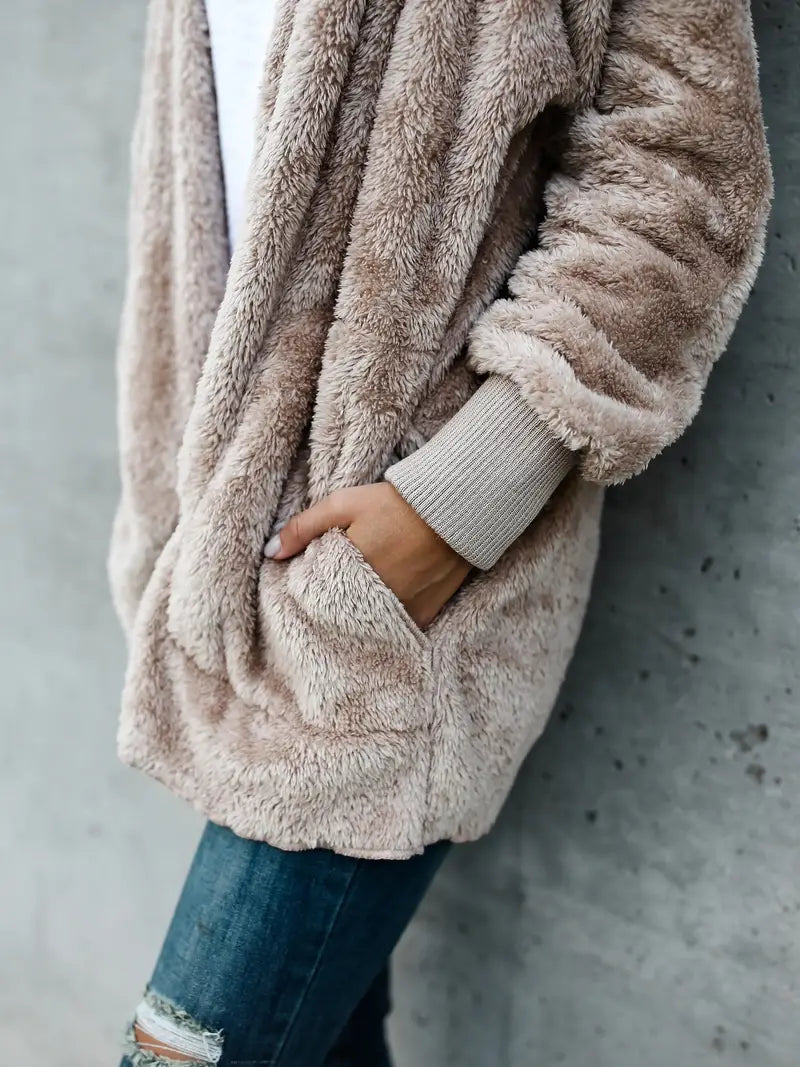 Brunhilde | Cozy Open-Front Hooded Jacket
