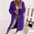 Calanthe oversized open-front balloon sleeve cardigan, purple