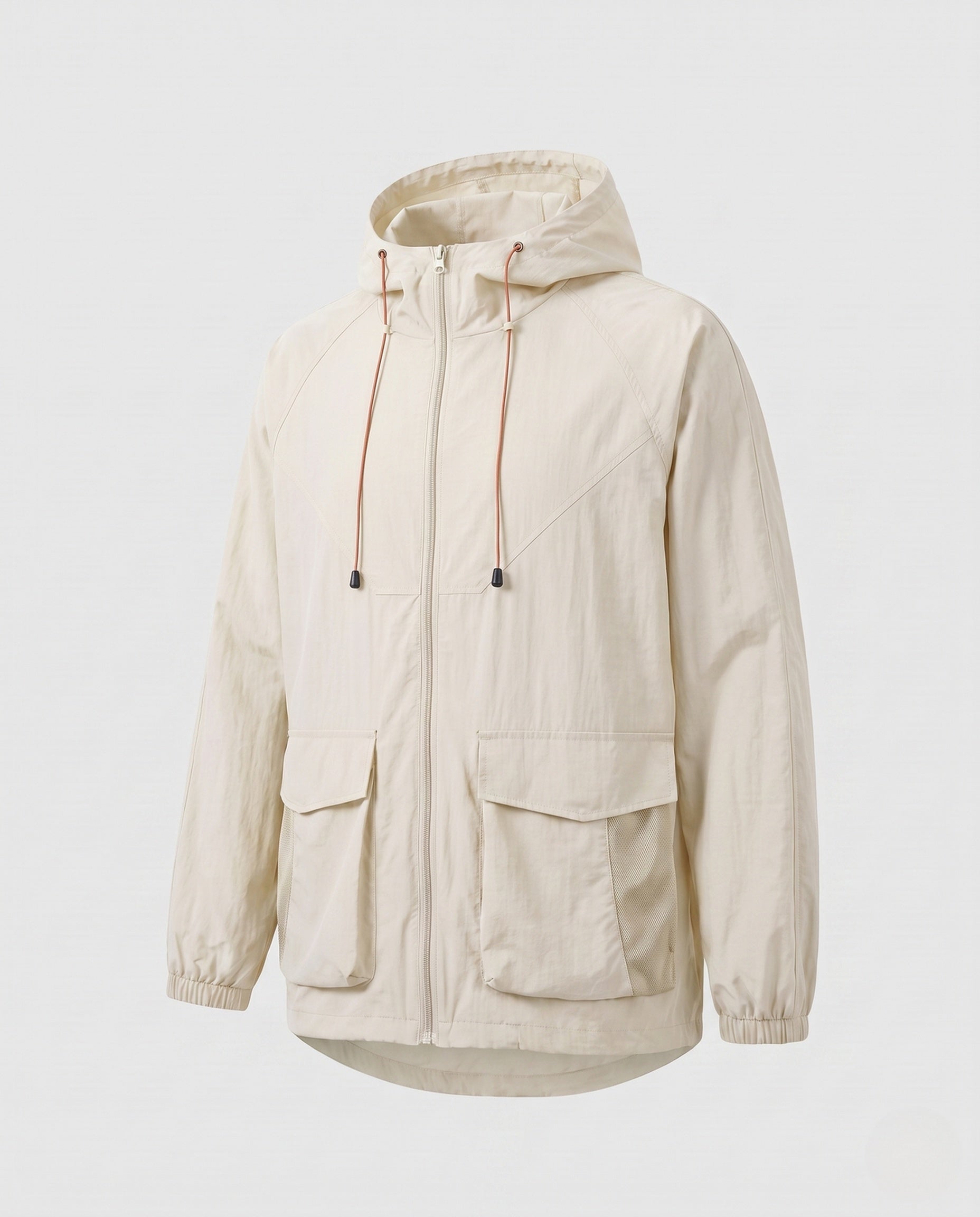 Caleb sun protection hooded jacket - color Milk Apricot