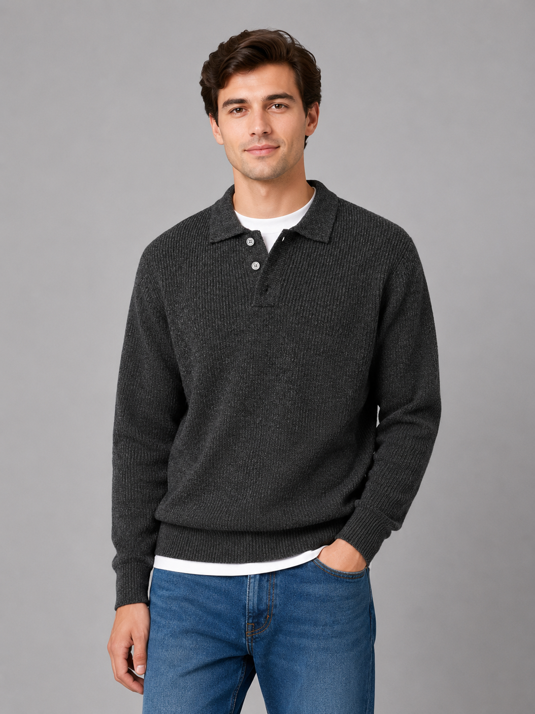 Callan | Refined Button Polo Sweater