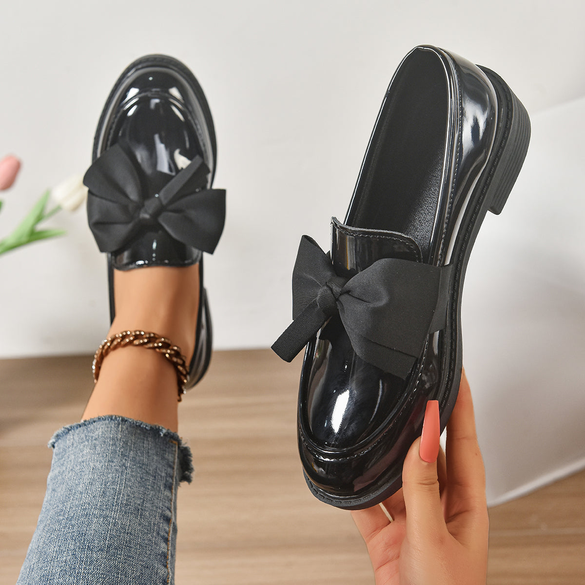 Camila | Bow Loafers