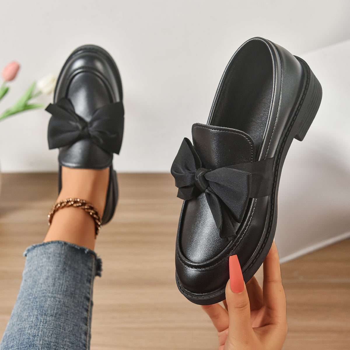Camila | Bow Loafers