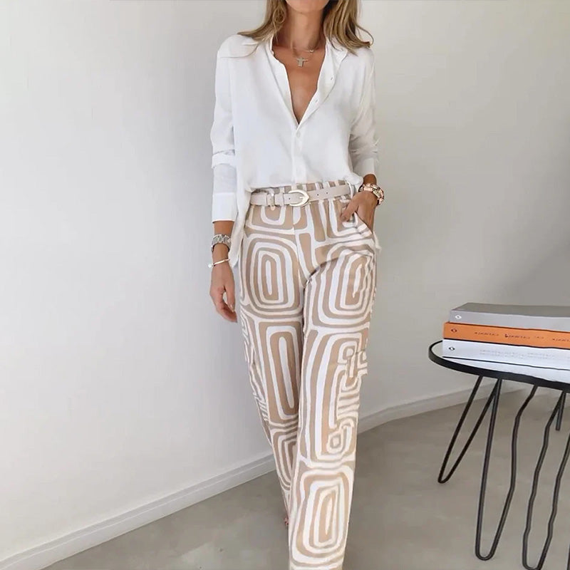 Camille two piece pant set - trouser detail