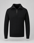 Carl ribbed quarter zip sweater - full look