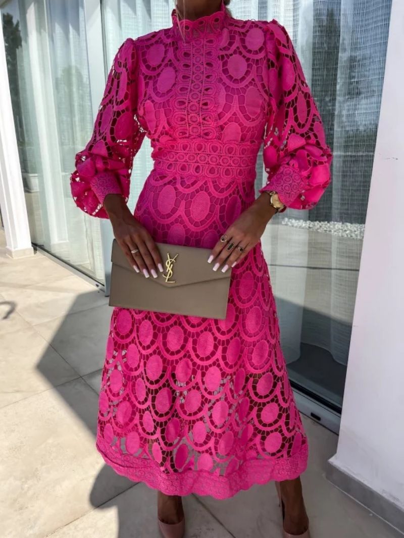 Carla | Long Sleeve Lace Midi Dress