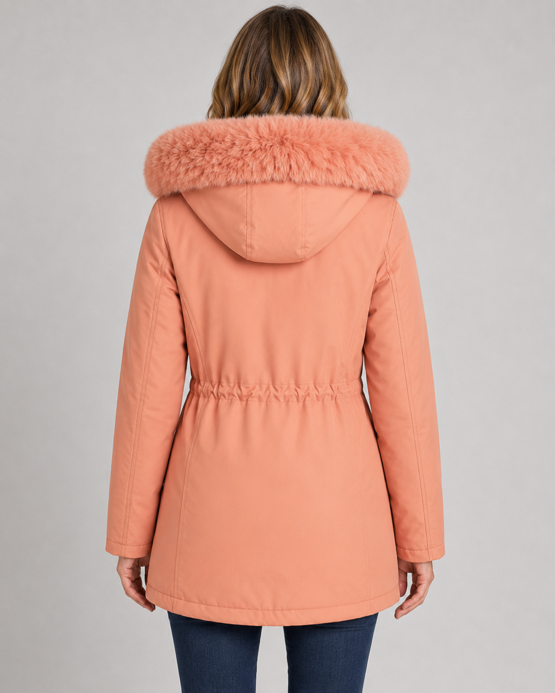 Carol fleece-lined faux-fur hooded parka - side view