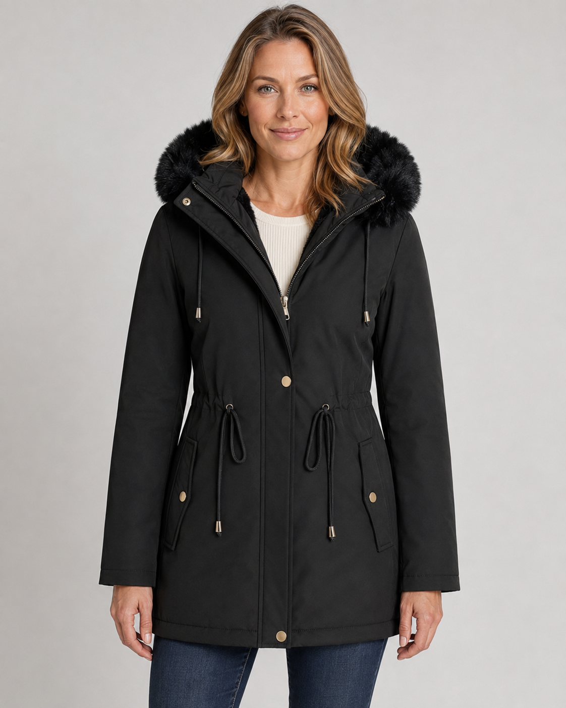 Carol fleece-lined faux-fur hooded parka - color options 2