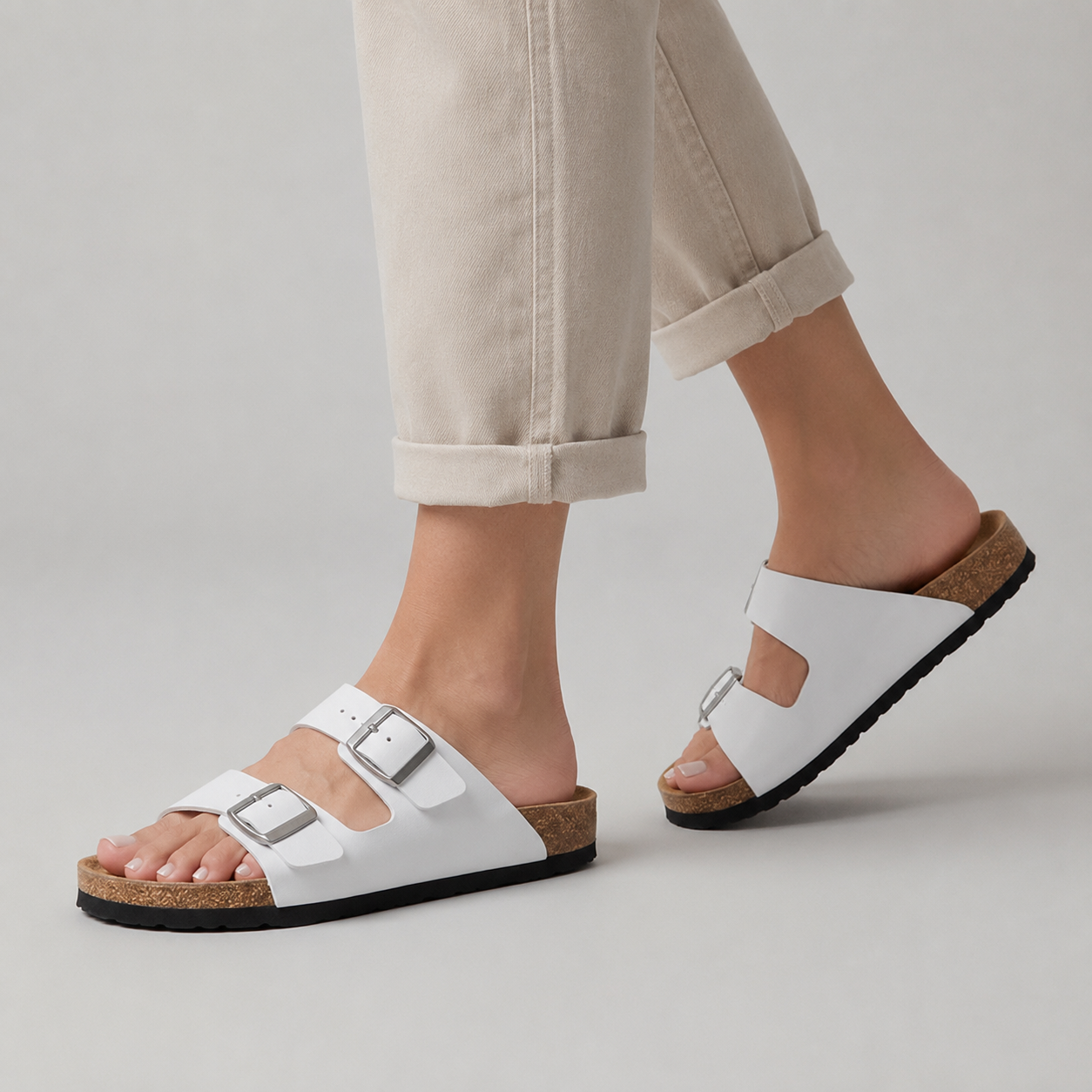 Casey unisex double-strap sandals - front view