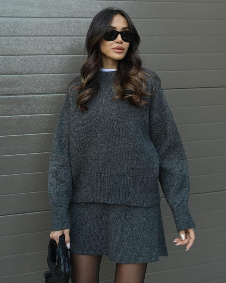 Cassandra ribbed knit jumper and skirt set, view 10