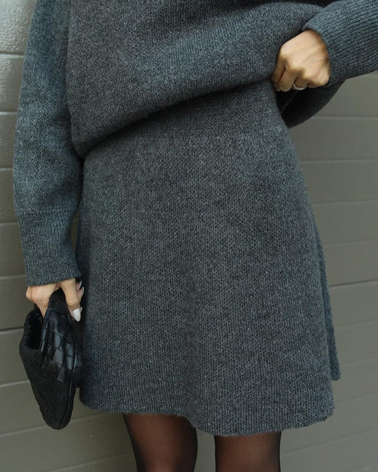 Cassandra ribbed knit jumper and skirt set, view 11