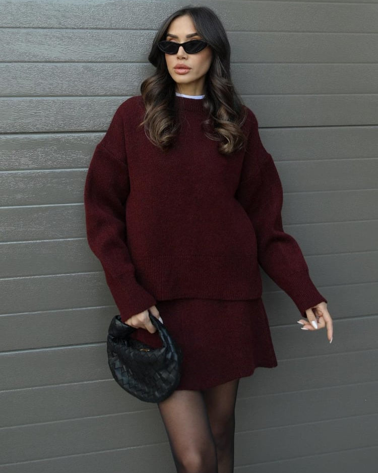 Cassandra ribbed knit jumper and skirt set, view 12