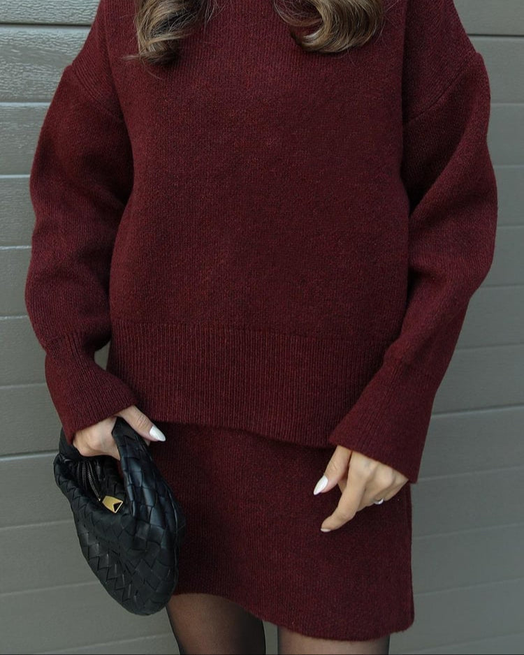Cassandra ribbed knit jumper and skirt set, view 14