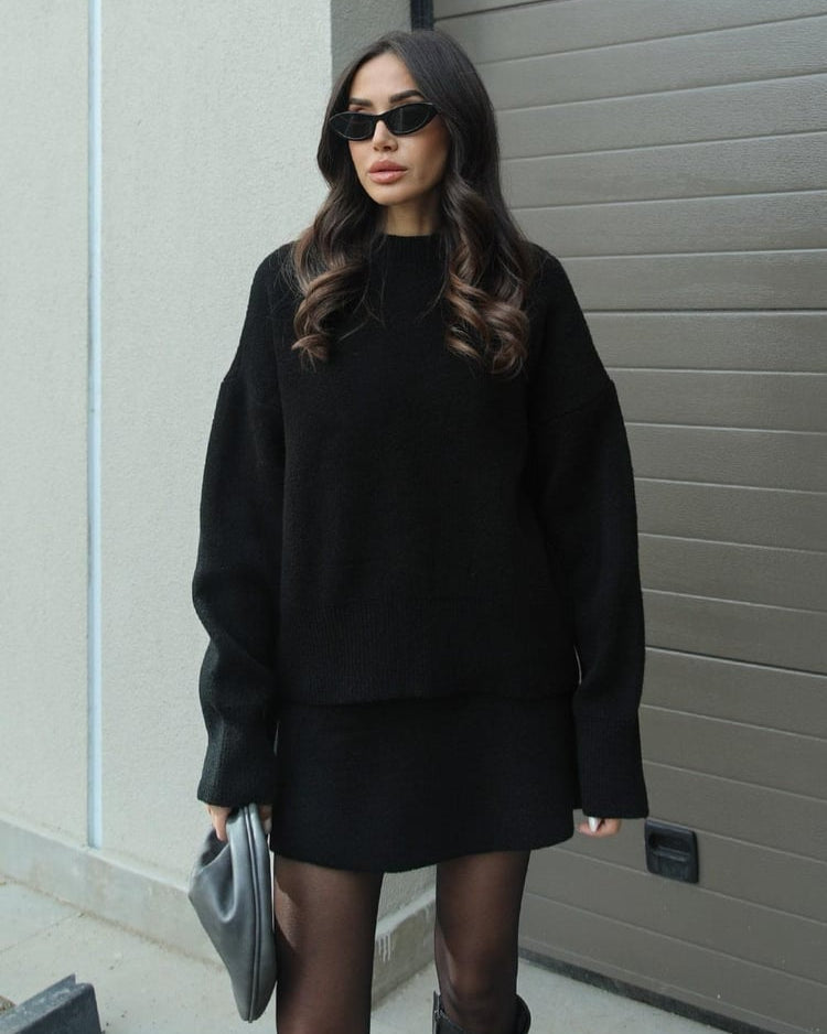 Cassandra ribbed knit jumper and skirt set, view 19