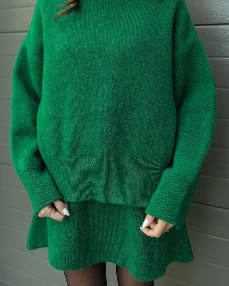 Cassandra ribbed knit jumper and skirt set, view 21