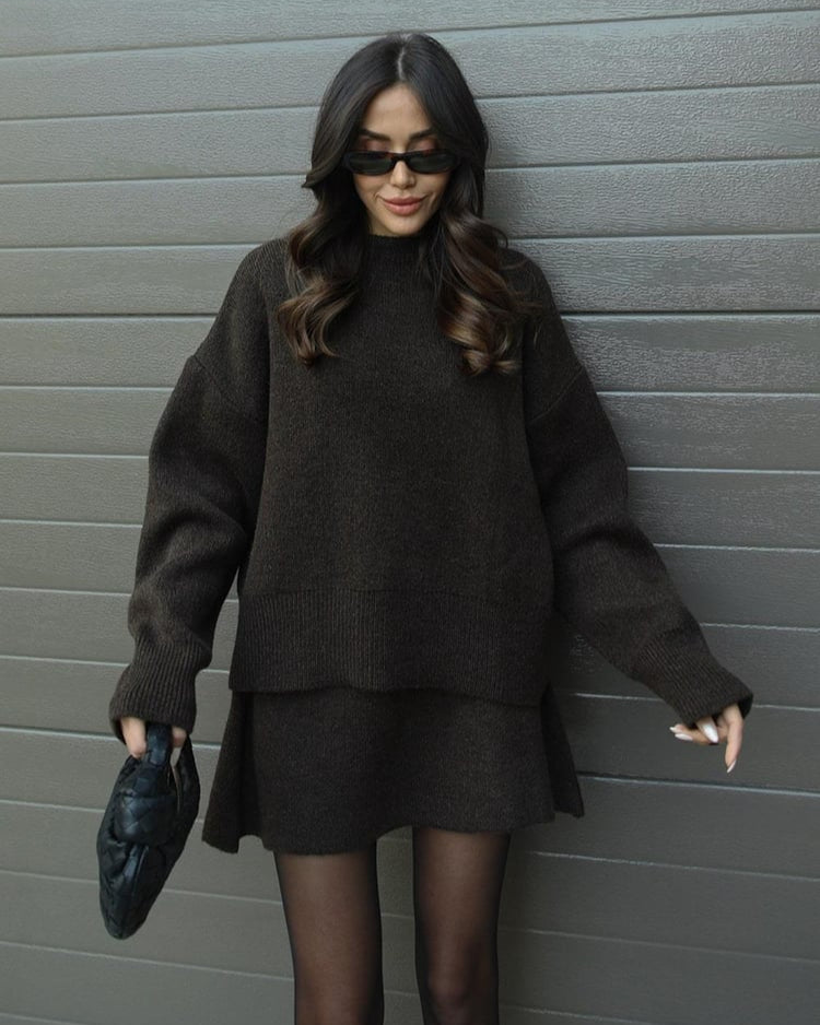 Cassandra ribbed knit jumper and skirt set, view 25