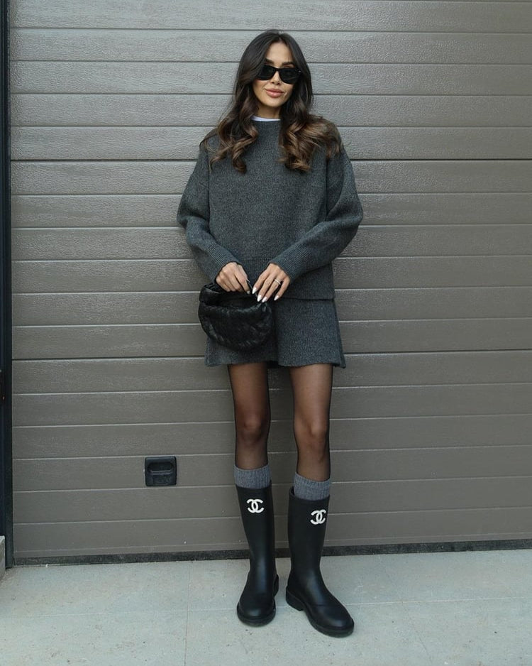 Cassandra ribbed knit jumper and skirt set, view 7