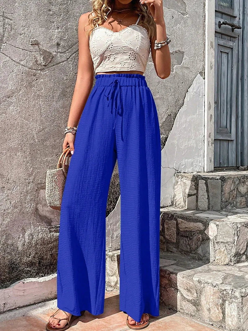 Celeste high waist wide leg trousers - front view
