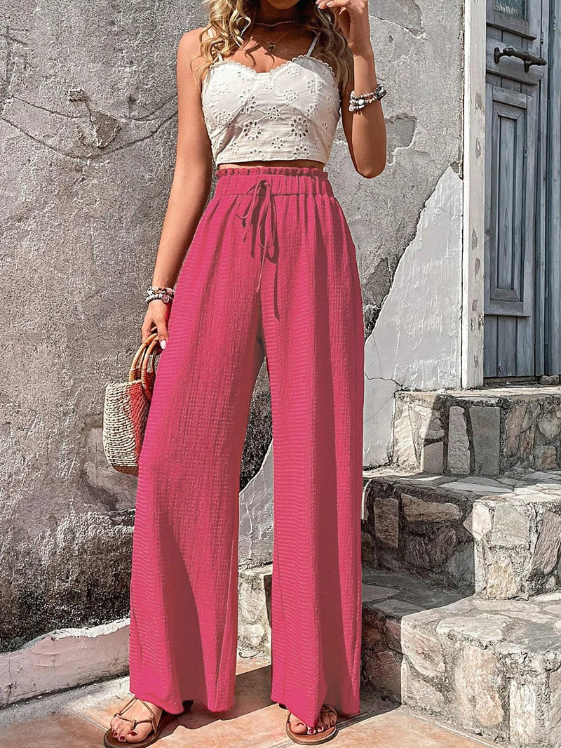 Celeste high waist wide leg trousers - back view