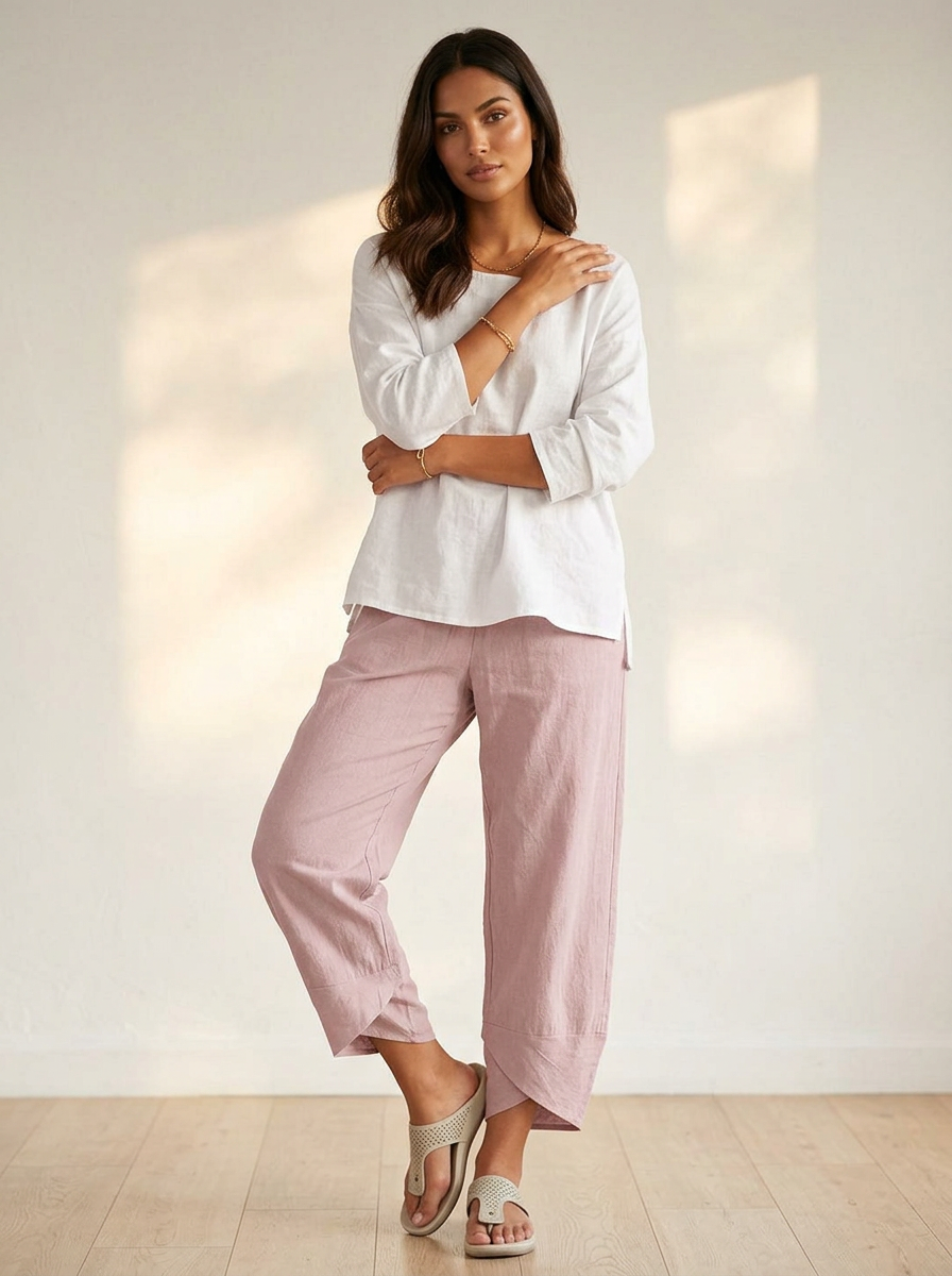 Chloe tulip hem linen capri pants - color options 1