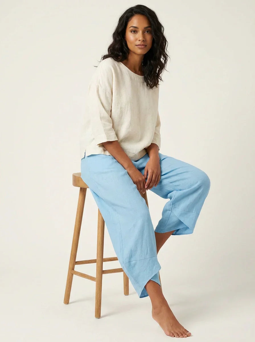 Chloe tulip hem linen capri pants - color options 2