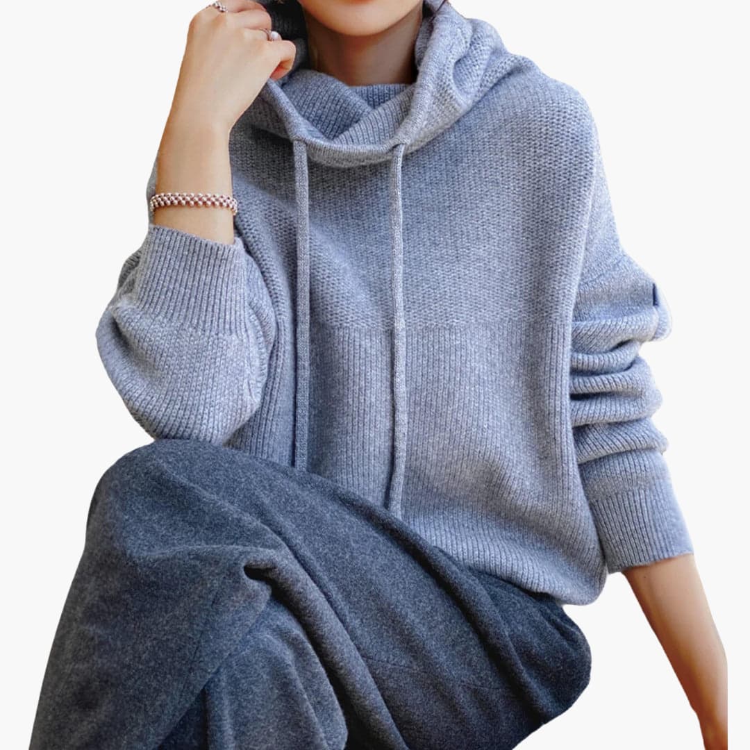 Chloe turtleneck jumper drawstring detail - back view