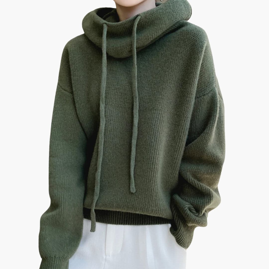 Chloe turtleneck jumper drawstring detail - hem detail