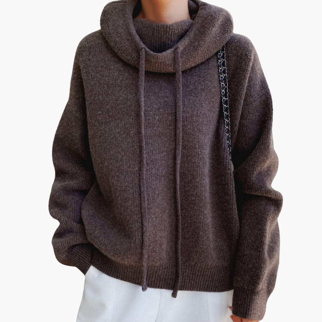 Chloe turtleneck jumper drawstring detail - color options