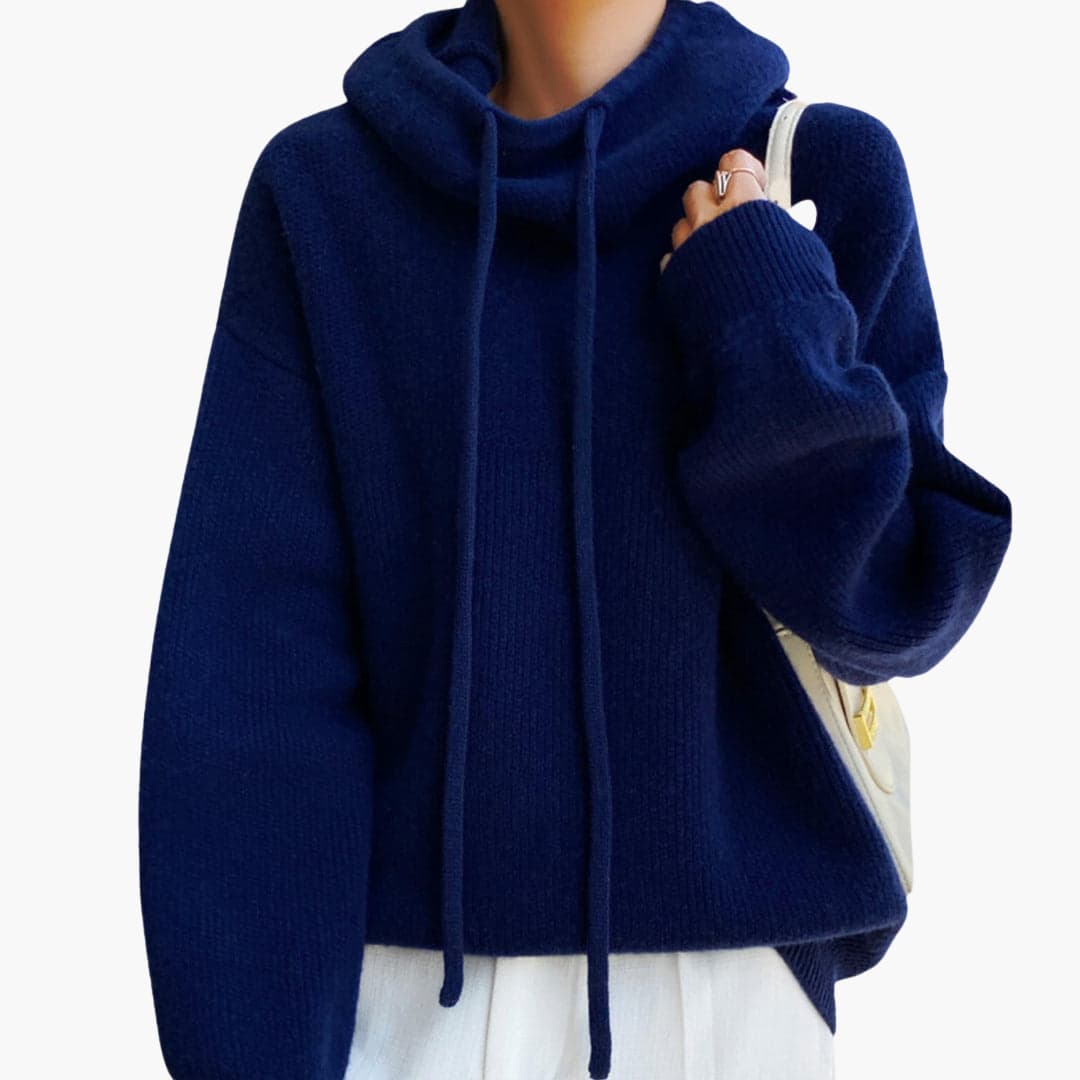 Chloe turtleneck jumper drawstring detail - full look