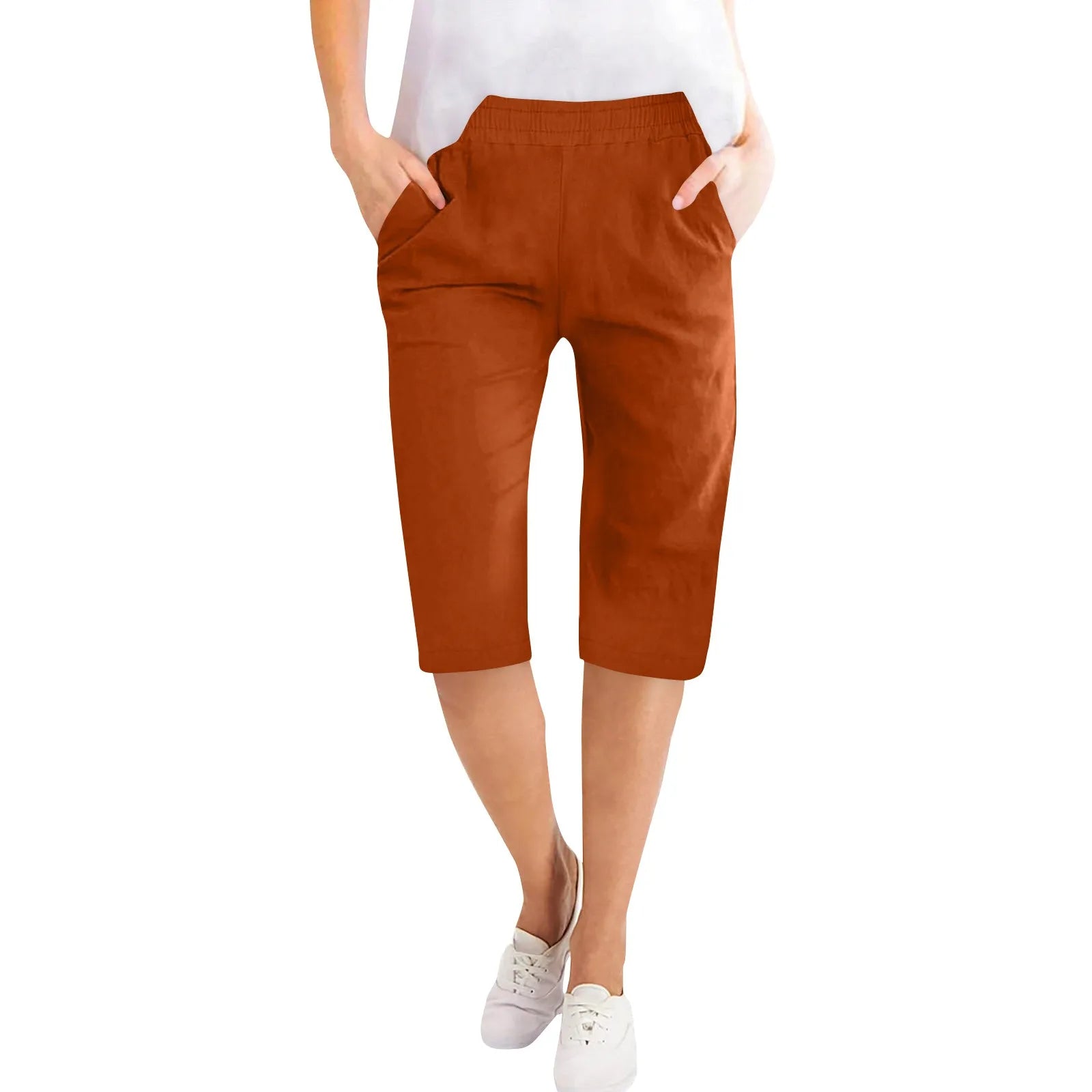 Clara elastic waist capri pants - side view