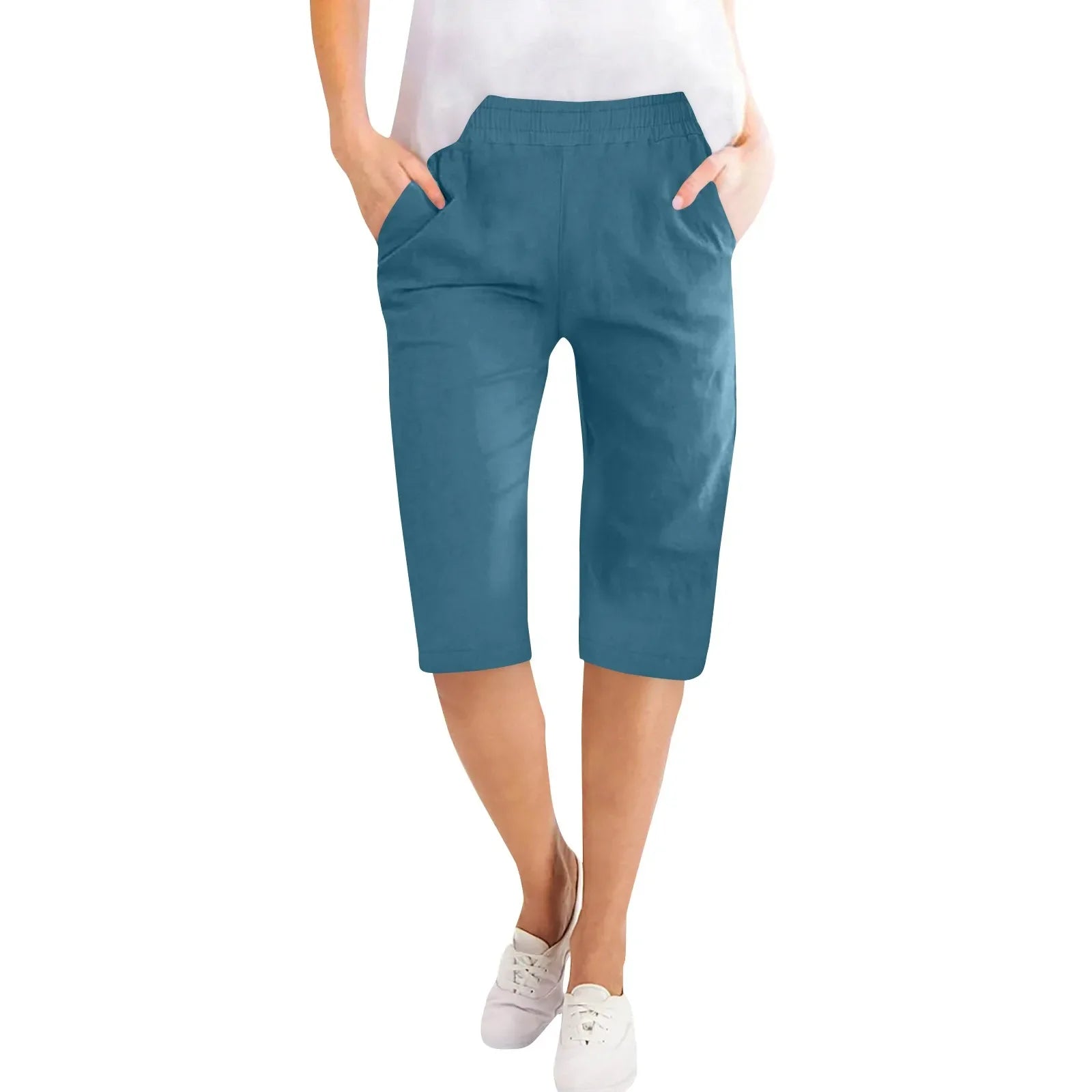 Clara elastic waist capri pants - back view