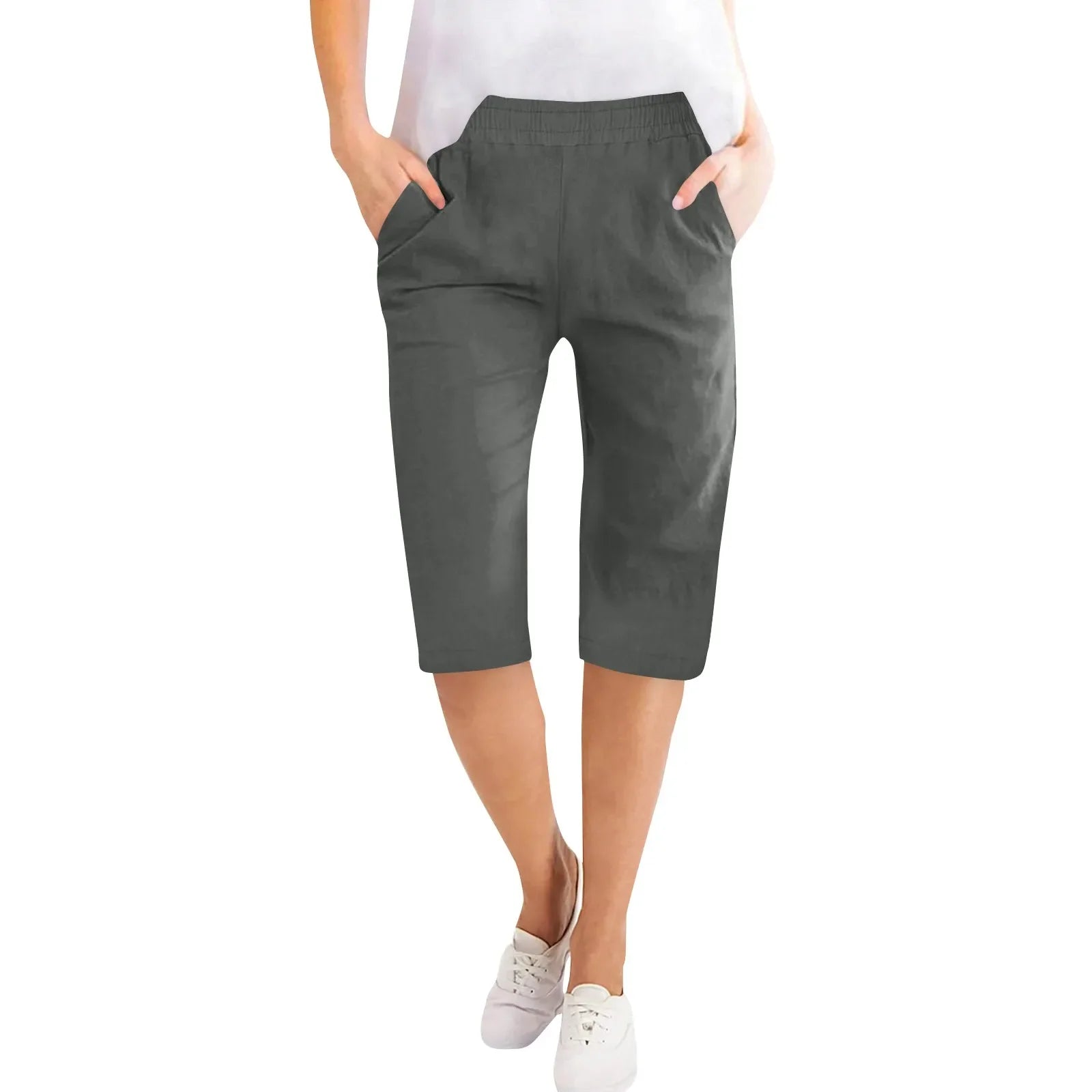 Clara elastic waist capri pants - waistband detail