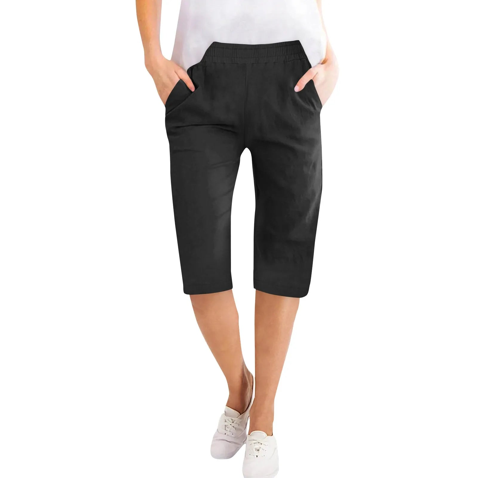 Clara elastic waist capri pants - pocket detail