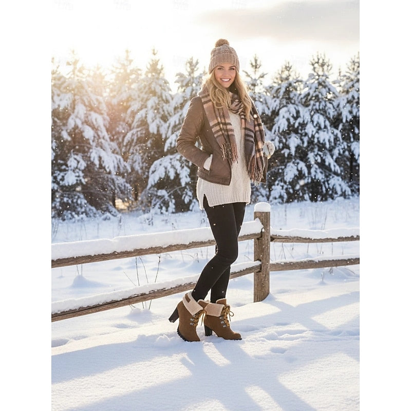 Cordoba | Fur-Trimmed Lace-Up Snow Boots