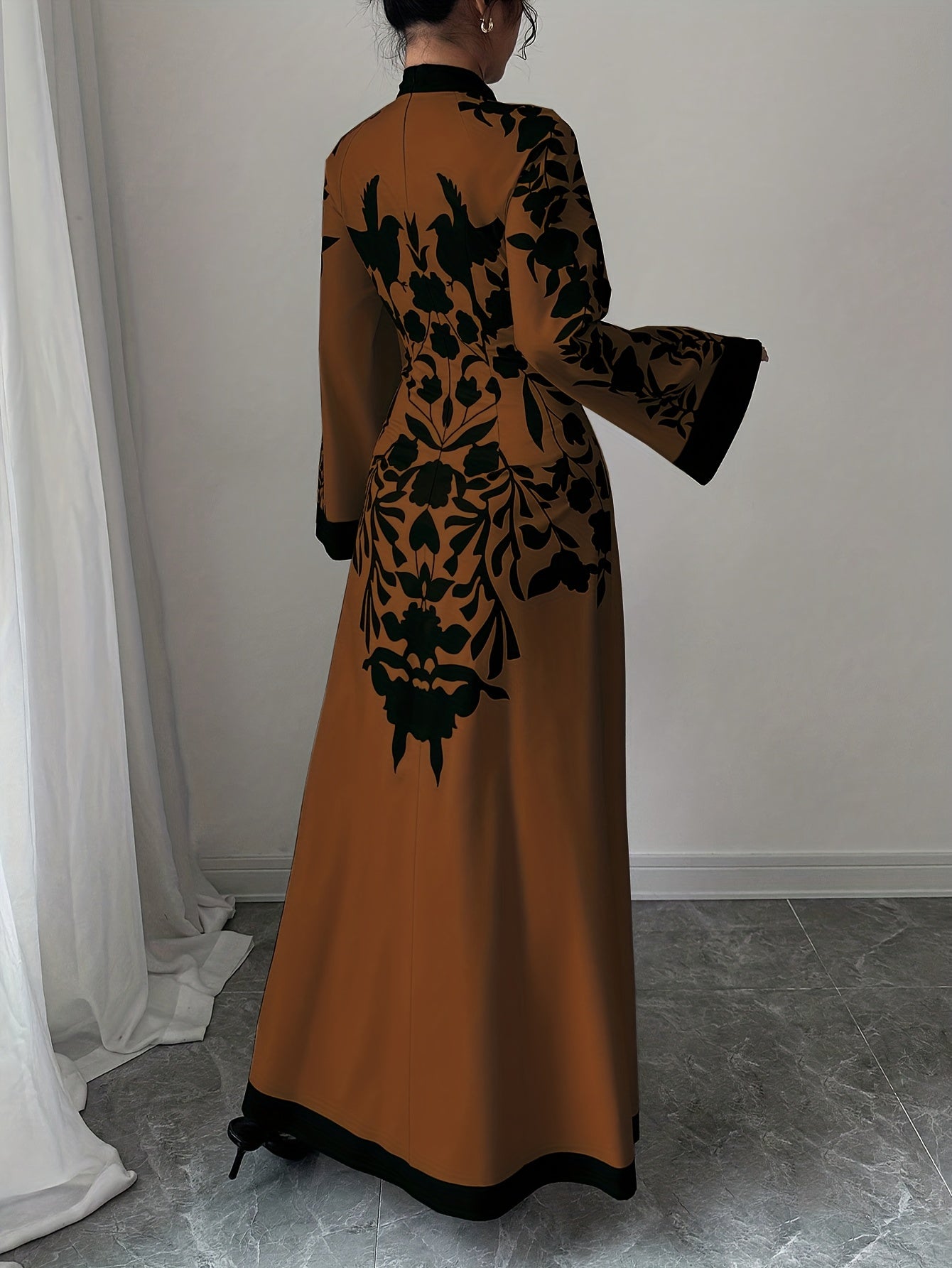 Cosima fall floral maxi dress - color Amber
