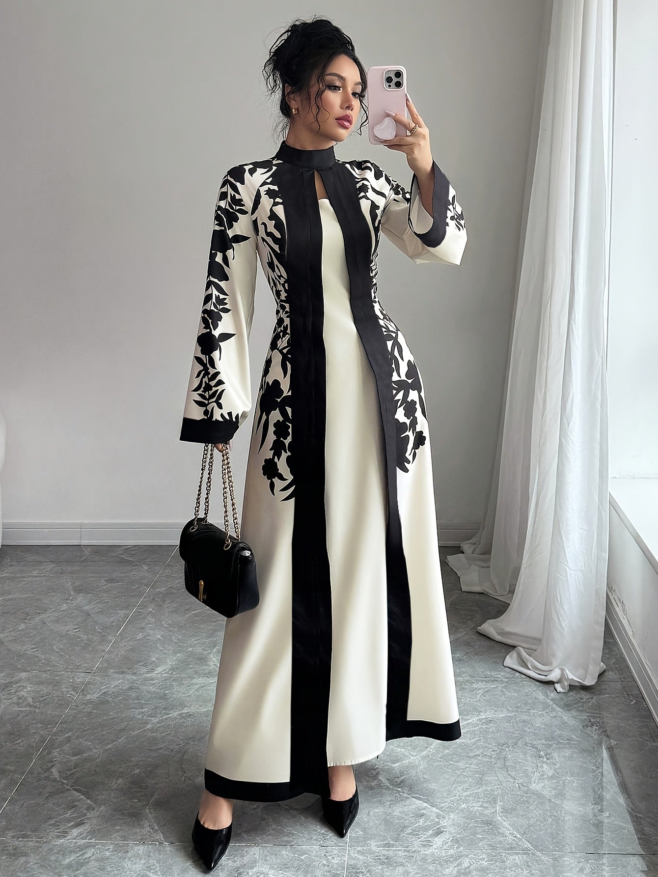 Cosima fall floral maxi dress - side view