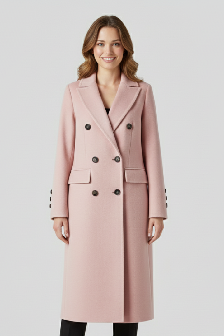 Costanza coat with lapel collar - side view