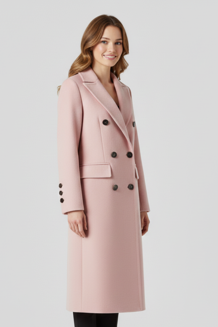 Costanza coat with lapel collar - full look