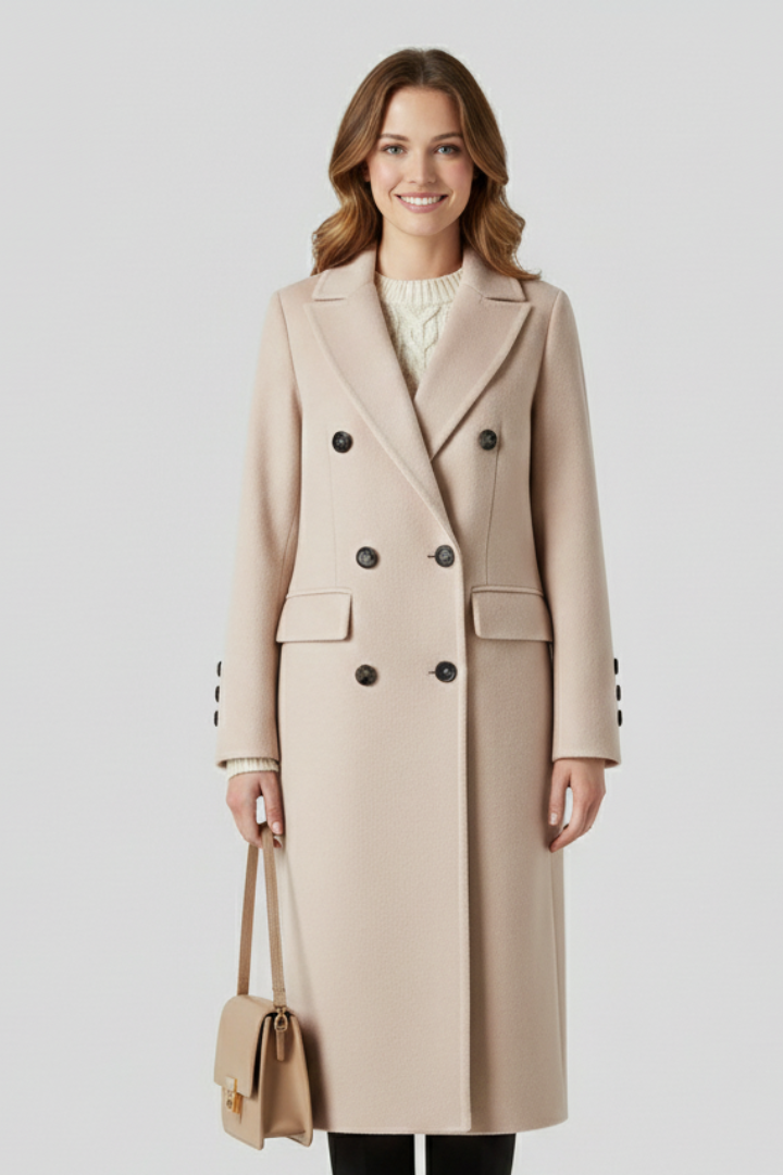 Costanza coat with lapel collar - close up