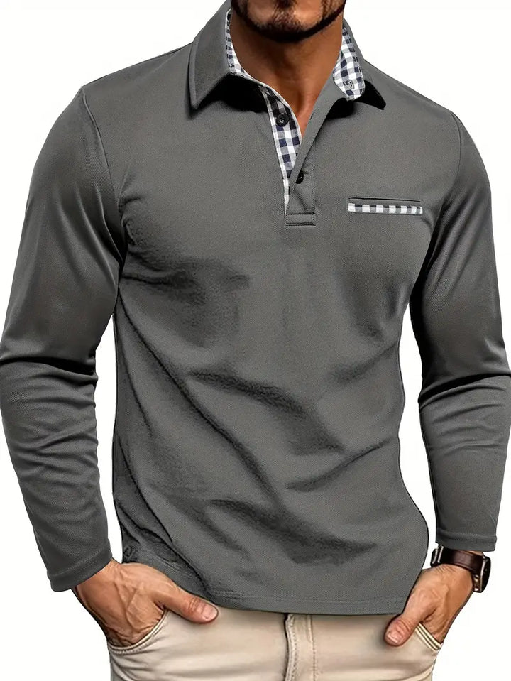 Simon | Slim Fit Long Sleeve Polo Shirt
