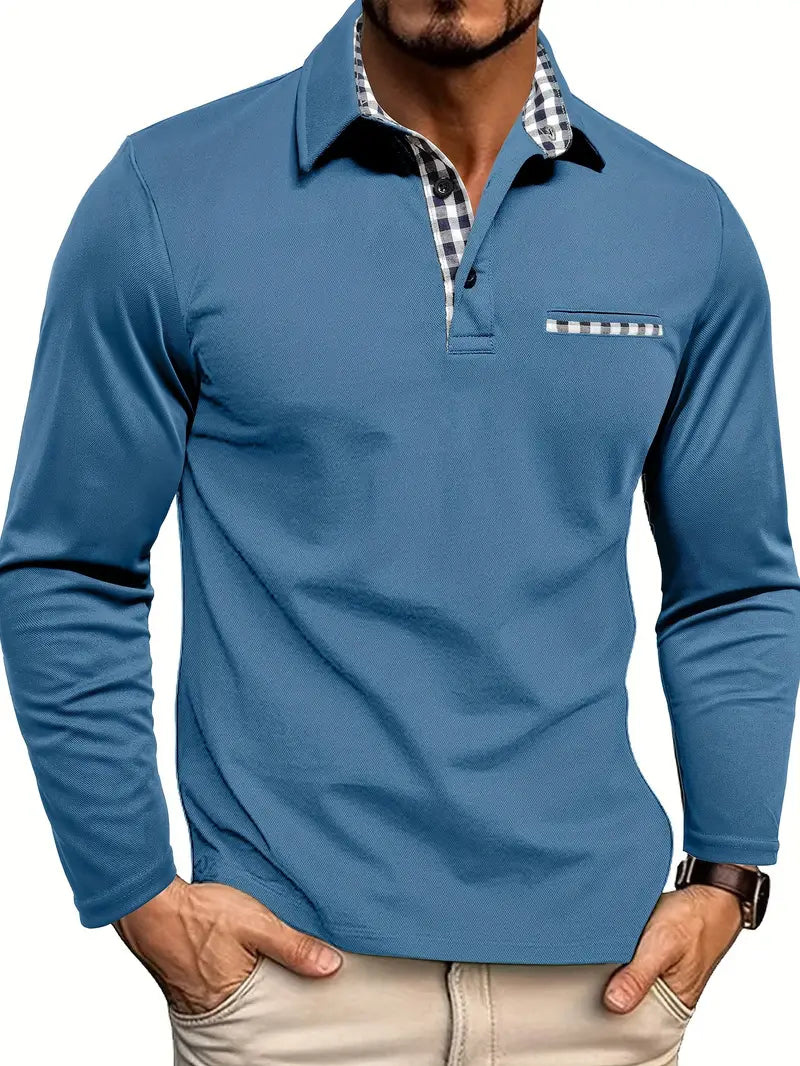 Simon | Slim Fit Long Sleeve Polo Shirt