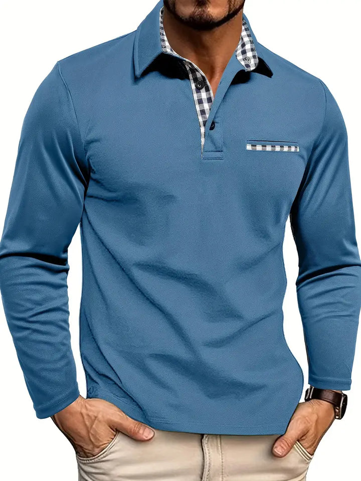 Simon | Slim Fit Long Sleeve Polo Shirt