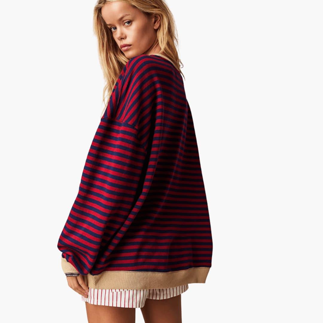 Daisy striped knit jumper - color Blue White