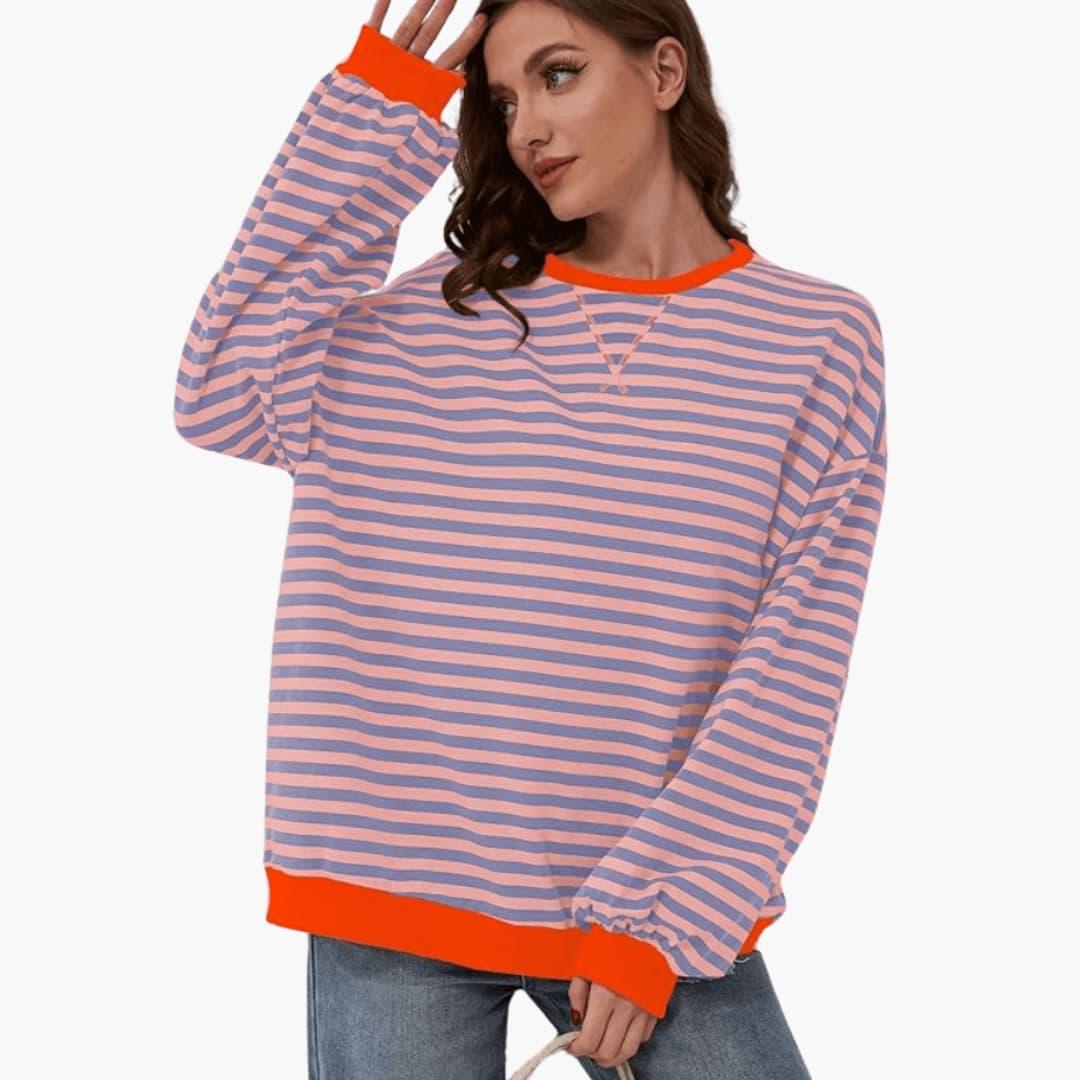 Daisy striped knit jumper - color Black Red