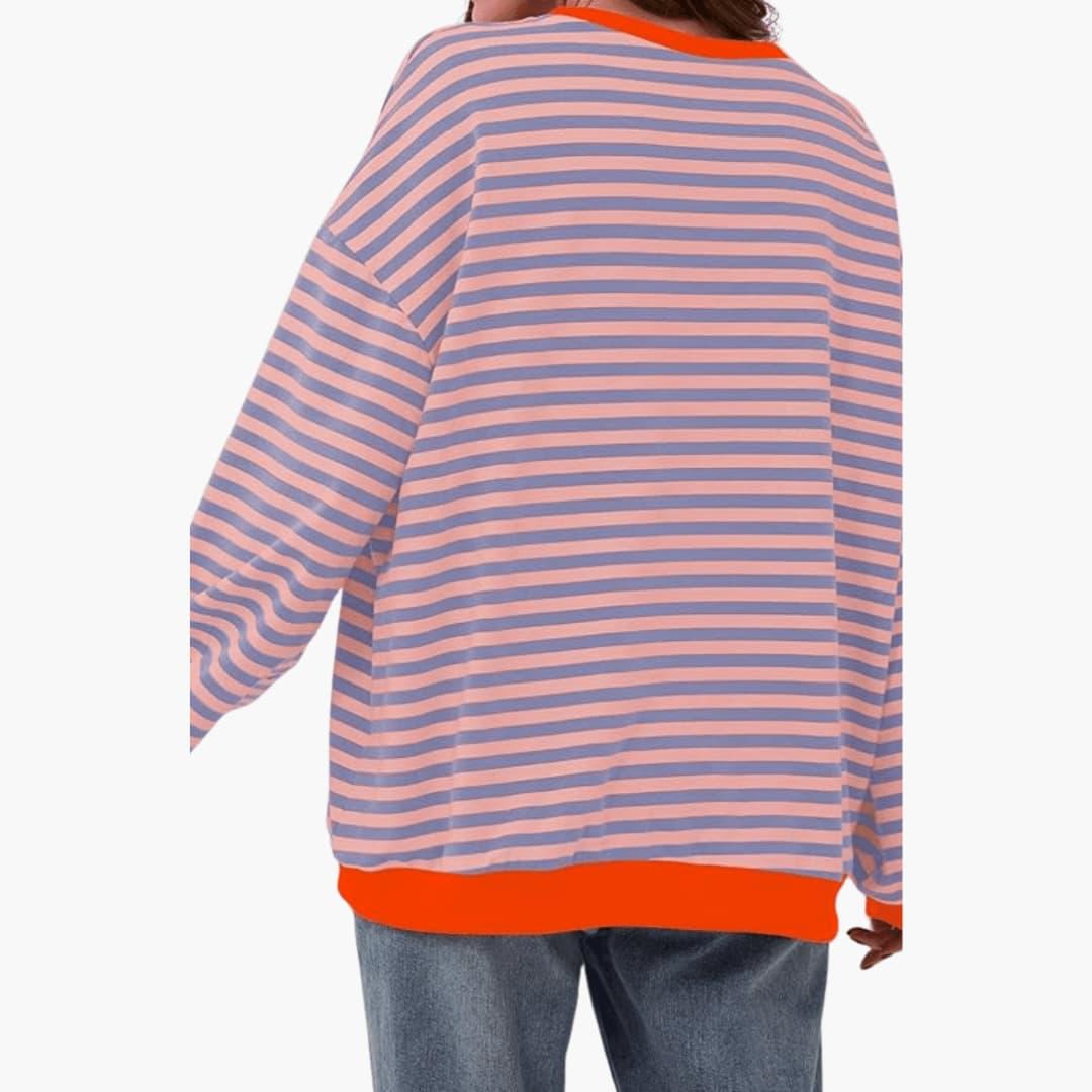 Daisy striped knit jumper - color Pink Blue