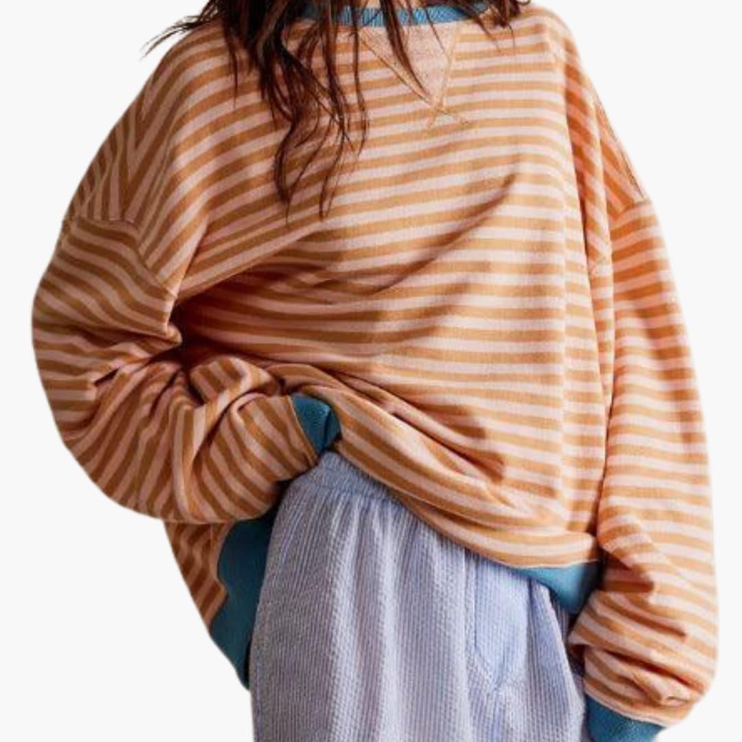 Daisy striped knit jumper - color Orange