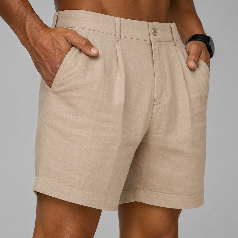 Daniel | Textured Pleated Casual Shorts