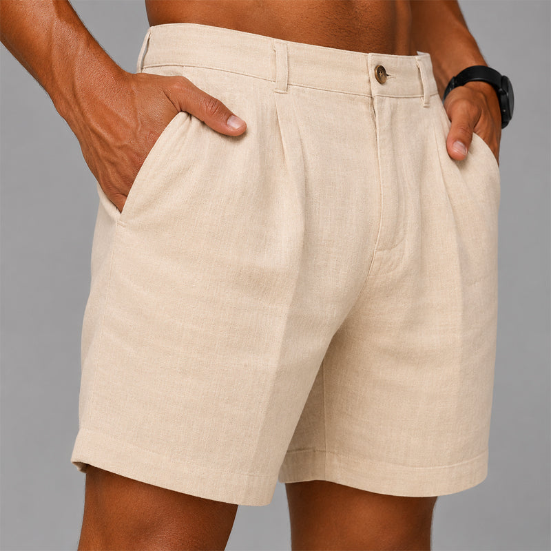 Daniel | Textured Pleated Casual Shorts