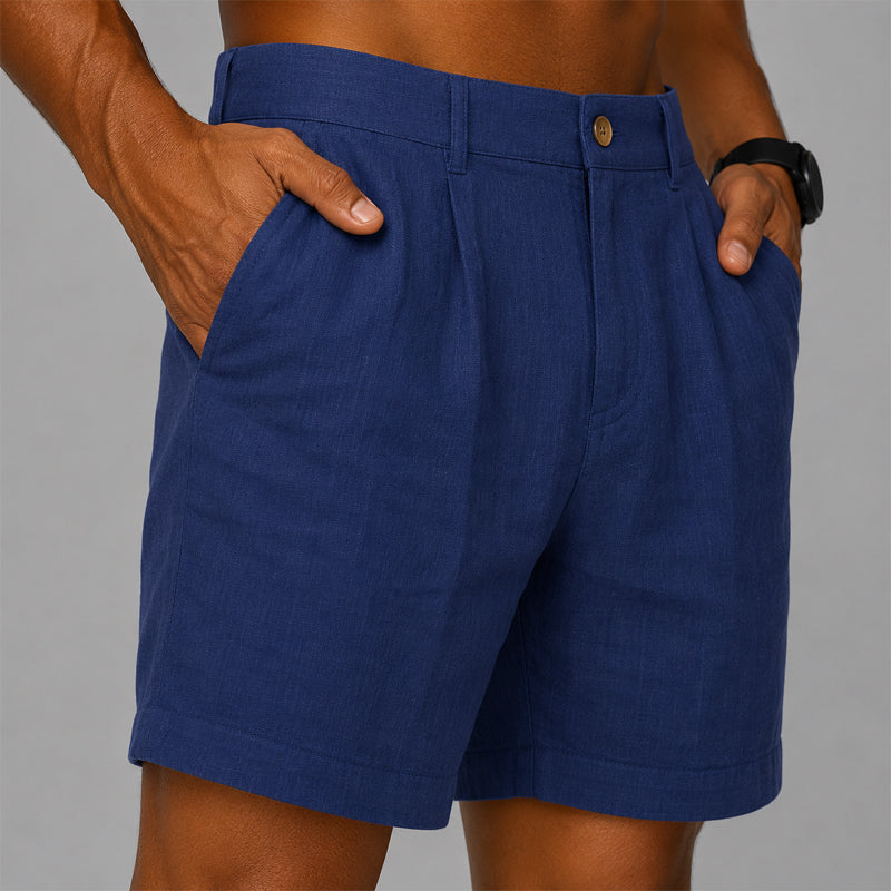 Daniel | Textured Pleated Casual Shorts